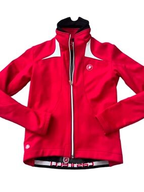 Castelli Red Women's Performance Cycling Jacket with White Accents